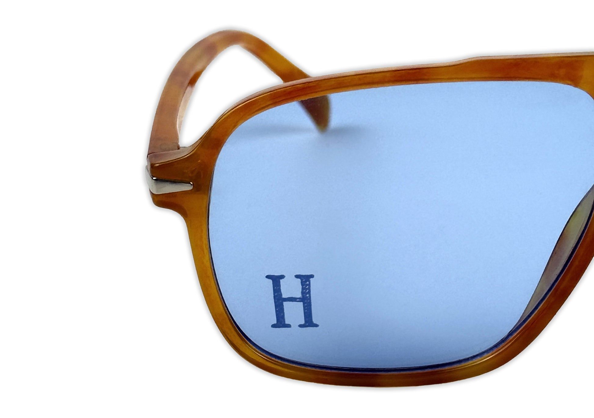 Tortoise shell glasses with blue lenses. Glasses ti hide behind on your off days from Heed, your Mental Health Streetwear Clothing Brand.