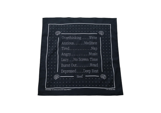 Bandanas with mental health slogans from your Mental Health Streetwear Clothing Brand.