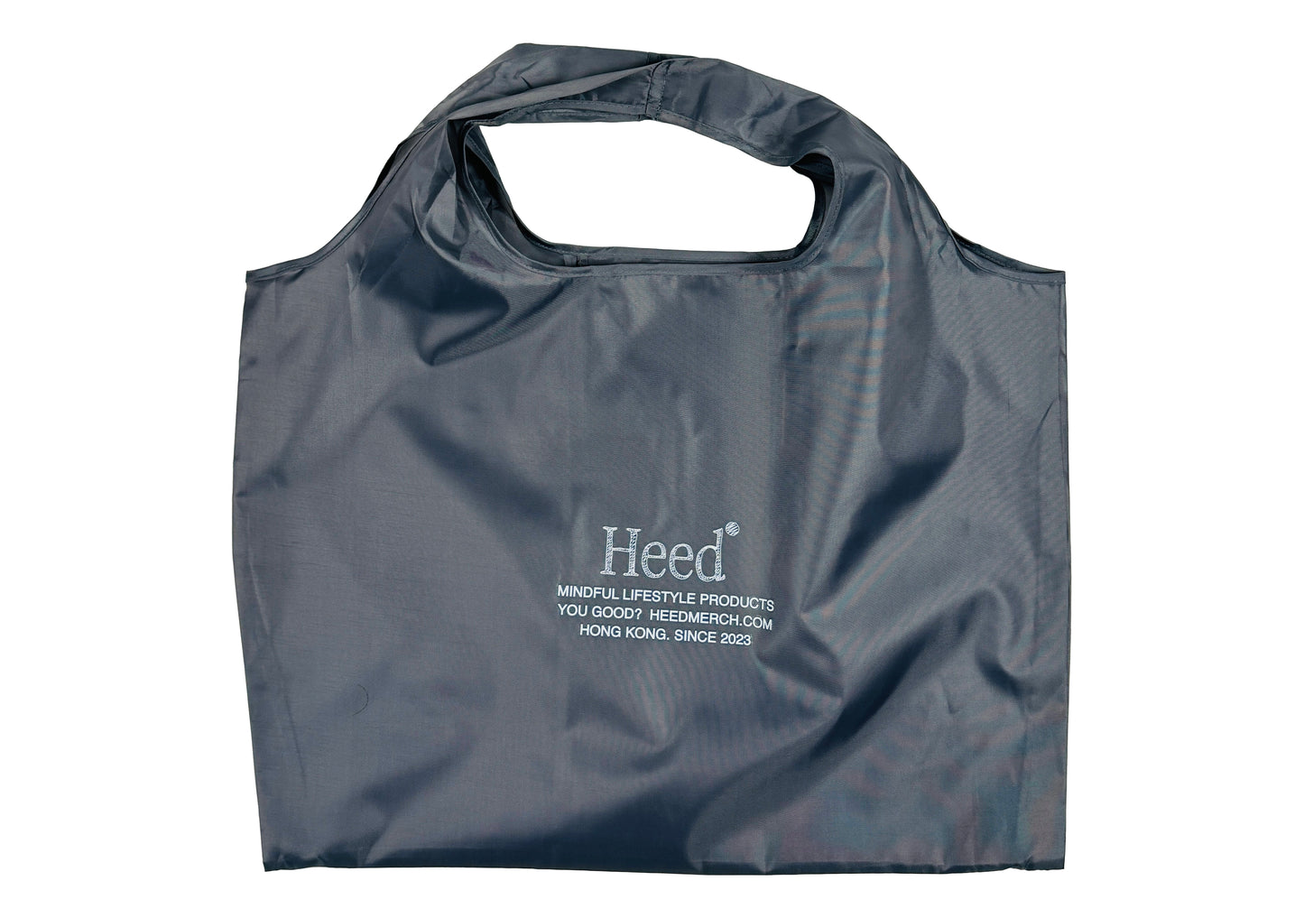 Nylon shopper that folds into it`s own pouch. Mental Health and Self Care Streetwear Clothing Brand.